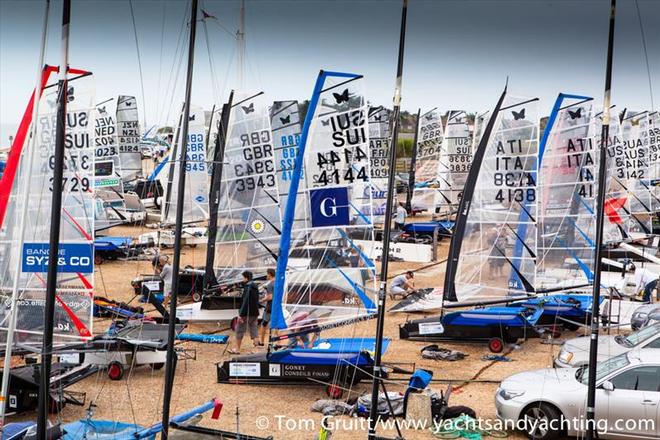 First day of the International Moth World Championships.  © Tom Gruitt / yachtsandyachting.com