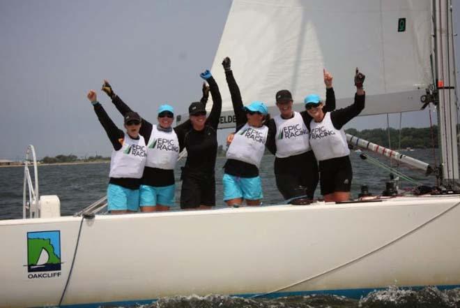 2014 U.S. Women's Match Racing Championship - L to R: Stephanie Roble, Janel Zarkowsky,  Maggie Shea, Hollister Poole, Liz Shaw, Martha Pitt. © Larry Kennedy