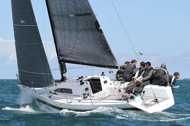 Ian Gibbs’ original Half Tonner, Swuzzlebubble, now owned by Peter Morton (GBR) is topping the leaderboard at the Half Ton Classics Cup 2014 © Fiona Brown Communications
