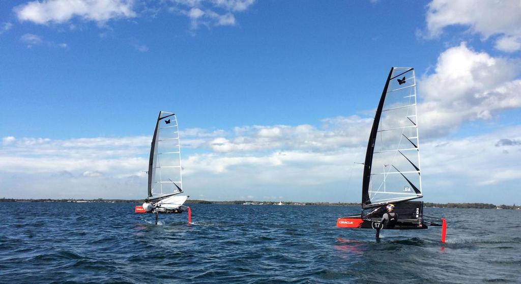 Oracle Team USA- foiling camp Wangi SC photo copyright Oracle Team USA media taken at  and featuring the  class