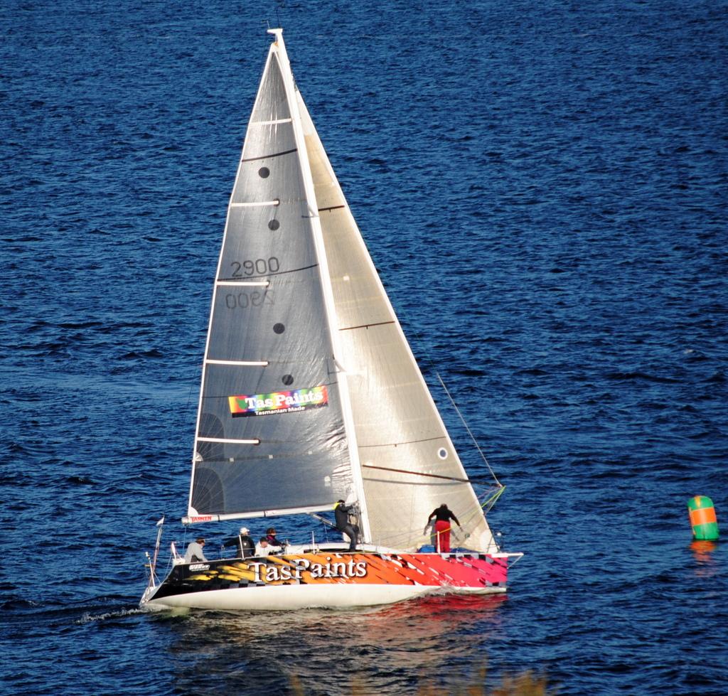 Tas Paints, also a Mumm 36, leads the DIvision 1 pointscore of Bellerive Yacht CLub's Winter Series on the Derwent.  © Peter Campbell