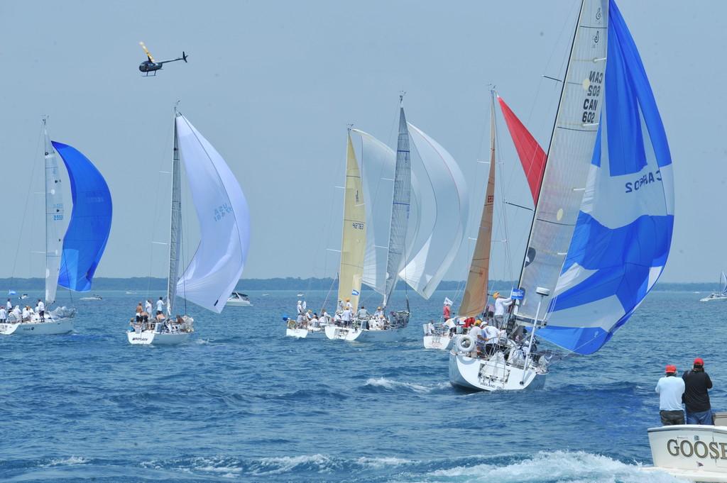 Fourteen successive starts began at 11:30 a.m. Saturday morning - Bell’s Beer 90th Consecutive Bayview Mackinac Race 2014 © Martin Chumiecki