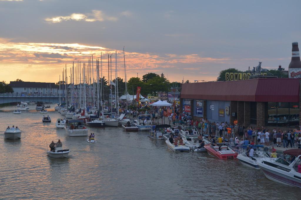 An estimated 100,000 sailing fans and families flocked to Port Huron to attend festive pre-race activities, while more than 2500 sailors claimed their team’s dock space (or raft-up position) on the Black River prior to the start - Bell’s Beer 90th Consecutive Bayview Mackinac Race 2014 © Martin Chumiecki