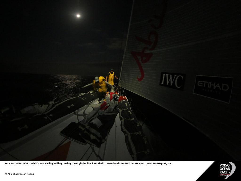 Abu Dhabi Ocean Racing sailing through the black on their transatlantic route from Newport, USA to Gosport, UK. photo copyright Abu Dhabi Ocean Racing taken at  and featuring the  class