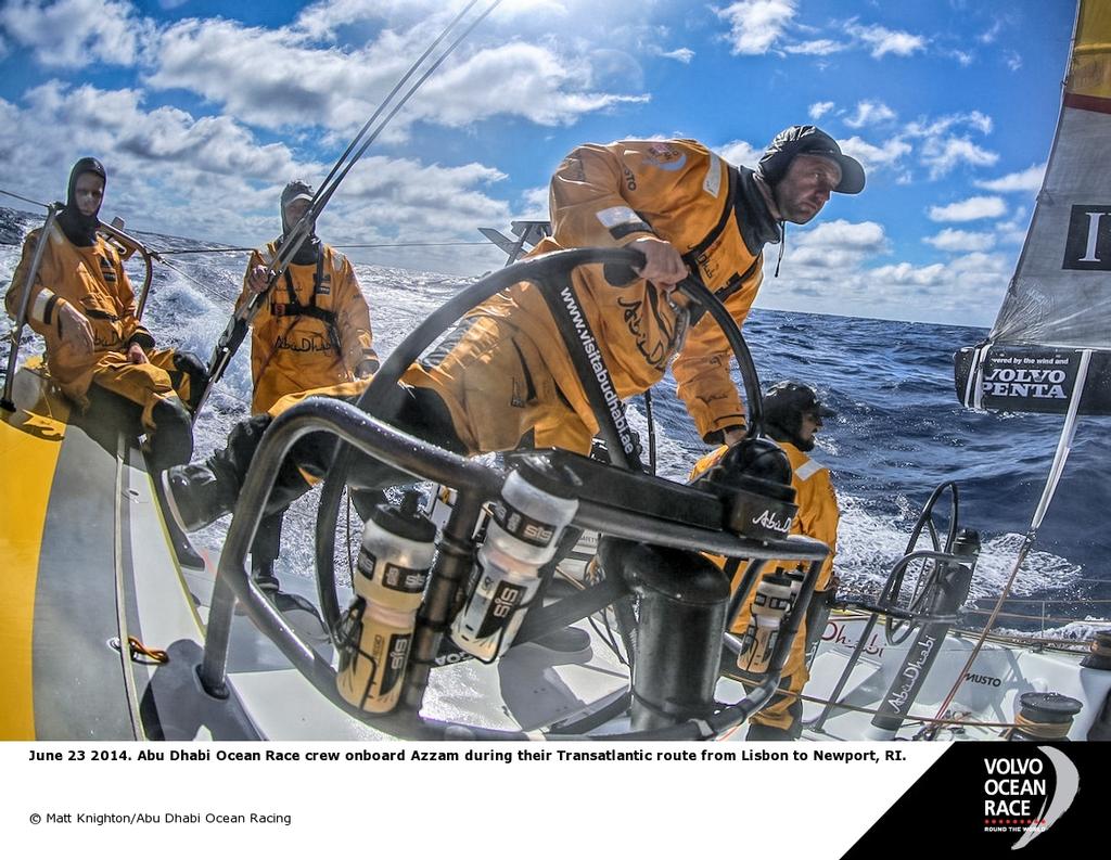 June 23 2014. Abu Dhabi Ocean Race crew onboard Azzam during their Transatlantic route from Lisbon to Newport, RI. - Volvo Ocean Race 2014-15 photo copyright Matt Knighton/Abu Dhabi Ocean Racing taken at  and featuring the  class