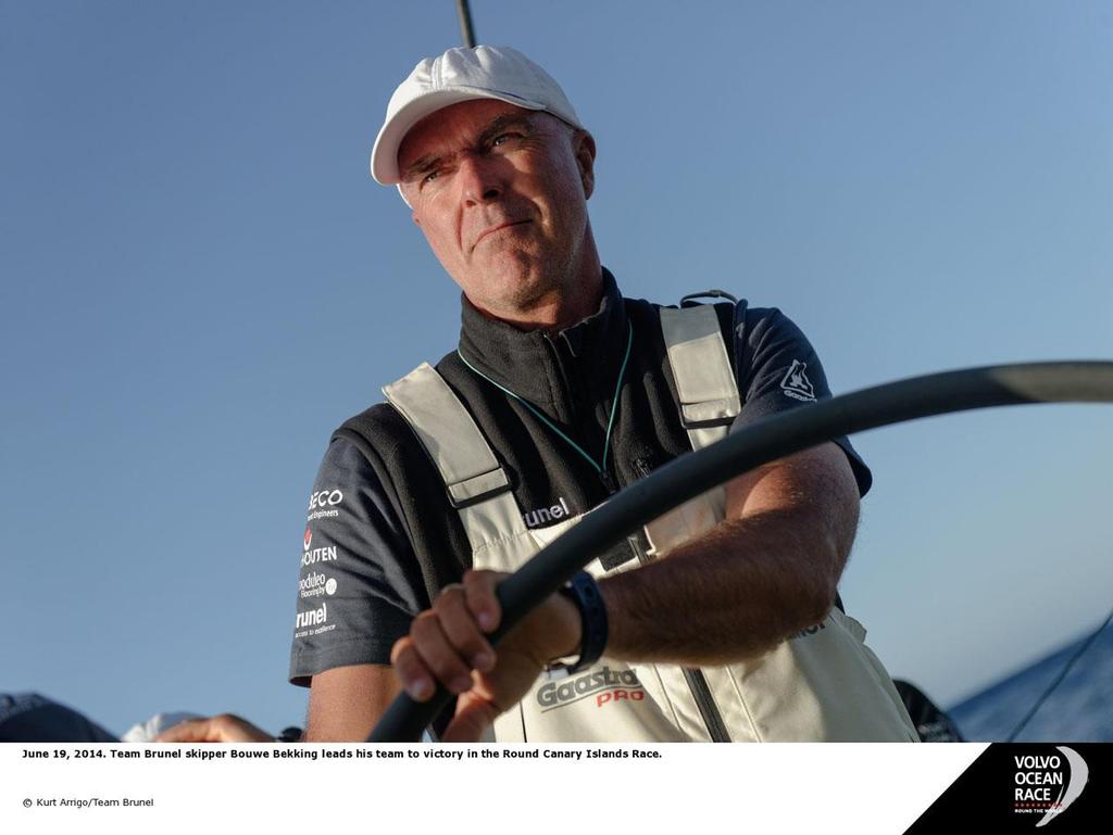 Team Brunel skipper Bouwe Bekking leads his team to victory in the Round Canary Islands Race. photo copyright Kurt Arrigo / Team Brunel taken at  and featuring the  class