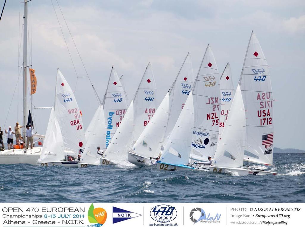 470 Women Medal Race Start - 2014 470 European Championship photo copyright Nikos Alevromytis / Alen Photography http://www.alen.gr taken at  and featuring the  class
