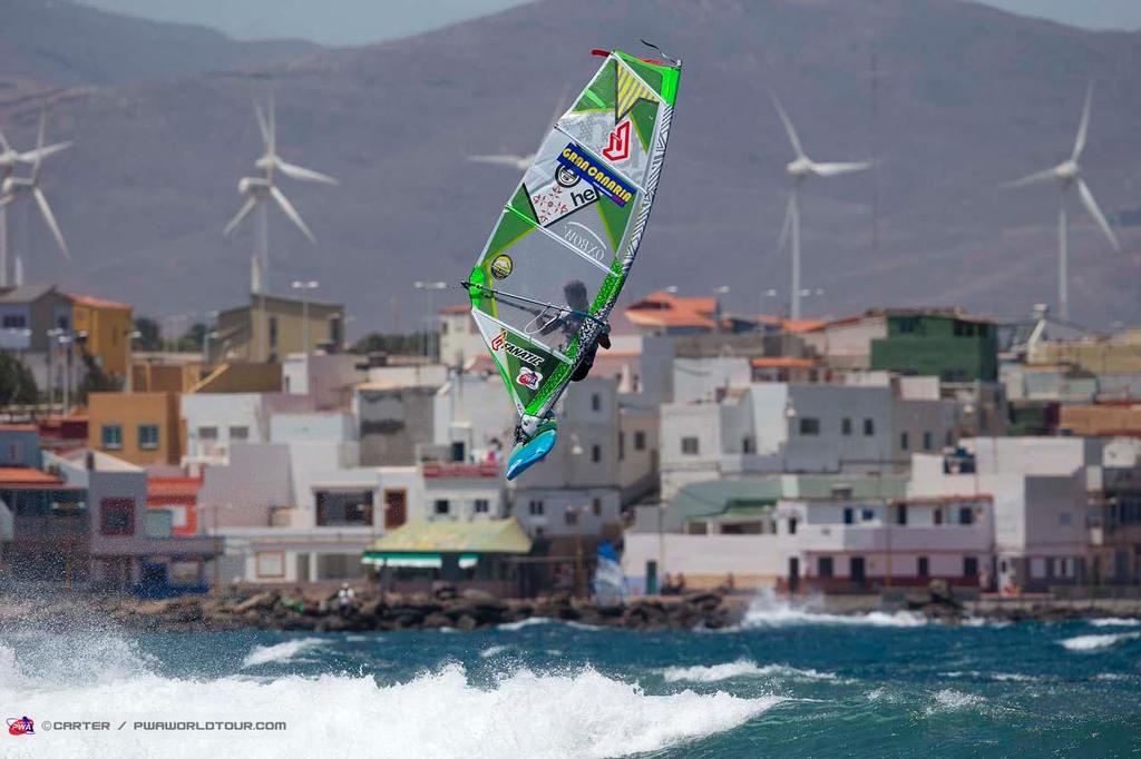 Arthur Arutkin storms to victory in the juniors - 2014 PWA Pozo World Cup / Gran Canaria Wind and Waves Festival, Day 1 photo copyright  Carter/pwaworldtour.com http://www.pwaworldtour.com/ taken at  and featuring the  class