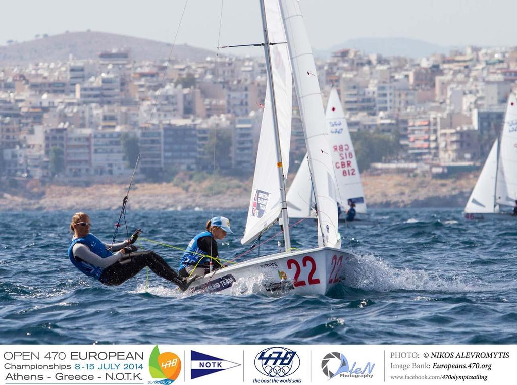 Hannah Mills and Saskia Clark (GBR-118) - 2014 470 European Championship photo copyright Nikos Alevromytis / Alen Photography http://www.alen.gr taken at  and featuring the  class