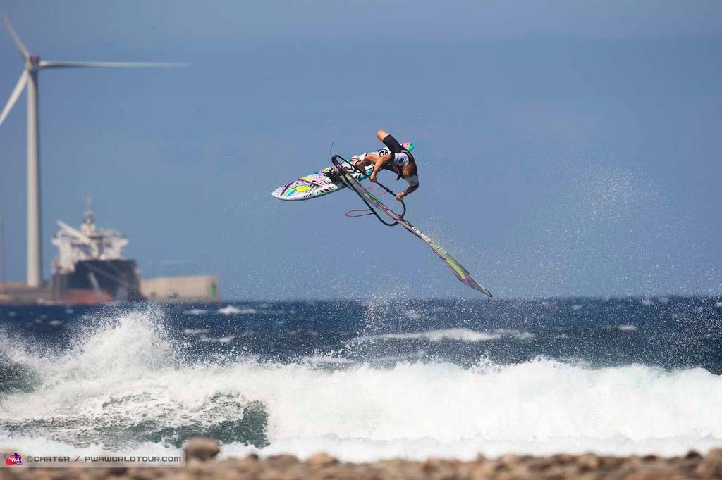 Kenneth Danielsen in the zone - 2014 PWA Pozo World Cup / Gran Canaria Wind and Waves Festival photo copyright  Carter/pwaworldtour.com http://www.pwaworldtour.com/ taken at  and featuring the  class