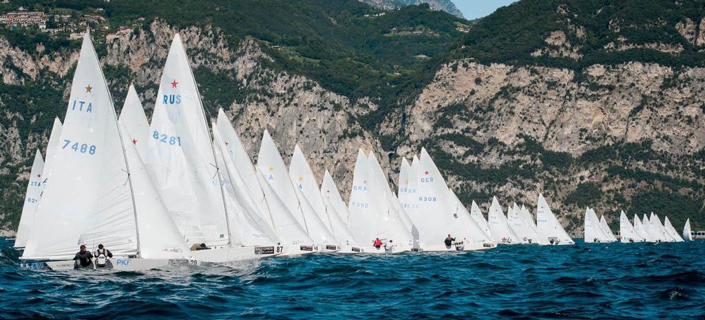 2014 Star Class World Championship, Fraglia Vela Malcesine - Day 4, Start race 3 ©  Marc Rouiller / Star Sailors League