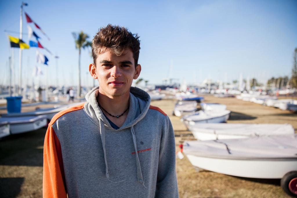 Frenchmen Mickael Farina racing in the Laser Radial Class - Queensland Youth Week photo copyright Andrew Gough taken at  and featuring the  class