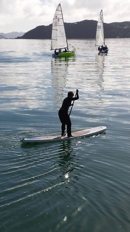 Quiet times waiting for the breeze to fill - 2014 E5.9 Traveler Series - Opua Regatta © Julie Kidman