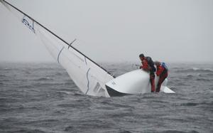 82 Capsizes and breakages affected many competitors today - FLYING DUTCHMAN WORLDS DAY 1 photo copyright Alan Henderson taken at  and featuring the  class