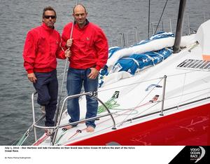 July 1, 2014 - Iker Martinez and Xabi Fernandez on their brand new Volvo Ocean 65 before the start of Volvo Ocean Race. - Volvo Ocean Race. 2014-15 photo copyright Maria Muina/Sailingshots taken at  and featuring the  class