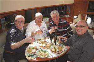 From left: Andy Adams, John Armstrong, Greg Nicoll and honourary  Galley Guy Eddie Sokoloff. - ``Flankly`` Speaking photo copyright The Galley Guys taken at  and featuring the  class