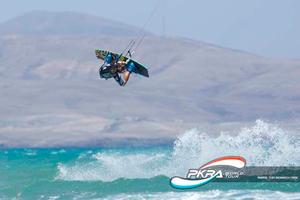 Fuerteventura Kiteboarding PKRA Grand Slam 2014, Day 3 photo copyright  Toby Bromwich / PKRA http://prokitetour.com/ taken at  and featuring the  class