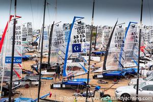 First day of the International Moth World Championships. - International Moth World Championships 2014 photo copyright Tom Gruitt / yachtsandyachting.com taken at  and featuring the  class