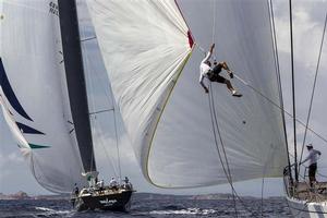 Action onboard ALTAIR and NILAYA during the 2013 Maxi Yacht Rolex Cup photo copyright  Rolex / Carlo Borlenghi http://www.carloborlenghi.net taken at  and featuring the  class