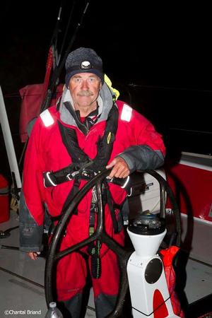 Skipper Derek Hatfield at the helm - 2014 Route Halifax Saint-Pierre photo copyright Chantal Briand / Studio Briand http://www.studiobriand.fr taken at  and featuring the  class