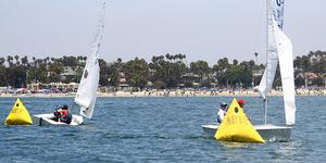 Snipes round opposite ends of leeward gate as others enjoy a big day on the beach photo copyright Rich Roberts http://www.UnderTheSunPhotos.com taken at  and featuring the  class