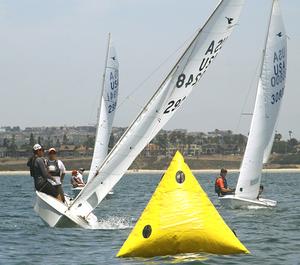 Aine McLean Pretwill leads Snipe rivals at windward mark photo copyright Rich Roberts http://www.UnderTheSunPhotos.com taken at  and featuring the  class