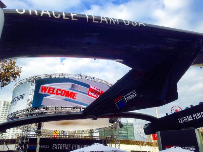 Oracle OpenWorld 14 - image from underneath the winning America’s Cup boat © Oracle Team USA http://www.oracleteamusa.com