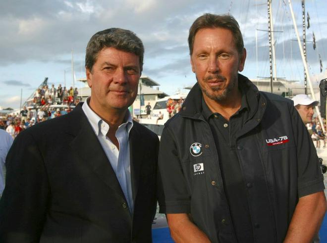 2003 - Auckland New Zealand - Louis Vuitton Cup Final - Louis Vuitton President Yves Carcelle and Larry Ellison - Tribute to Louis Vuitton and Yves Carcelle © Studio Borlenghi http://www.carloborlenghi.net/