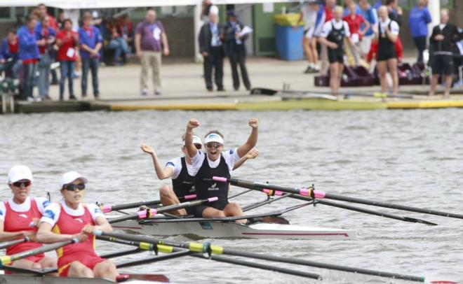 Women’s Lightweight Double celebrates their Gold and World Best Time - 2014 World Rowing Championships, Amsterdam, The Netherlands © Igor Meijer/FISA http://www.fisa.org