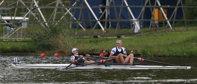 Women's Double Scull at the conclusion on their finals race. - 2014 World Rowing Championships, Amsterdam, The Netherlands &copy; Igor Meijer/FISA http://www.fisa.org