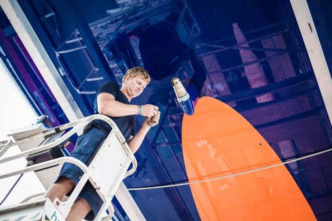 Canting keel gets attention - Team Vestas Wind, Volvo Ocean Race © Brian Carlin - Team Vestas Wind