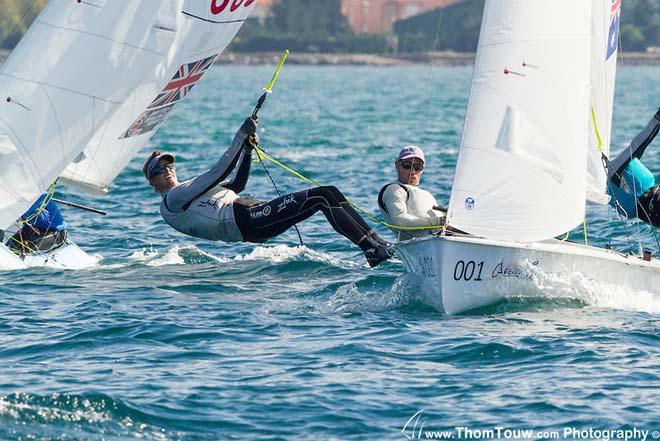 Mat Belcher and Will Ryan during the 470 Men's medal race at the 2014 ISAF Sailing World Championships, Santander. © Thom Touw http://www.thomtouw.com