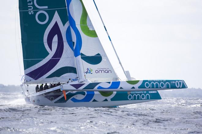 Oman Sail's MOD70 Musandam during Kiel week 2014, 22-06-2014, Kiel - Germany. Motivated Musandam-Oman Sail crew swap one hull for three as MOD70 heads to Cowes © Sander van der Borch - SubZero Images http://www.subzeroimages.com