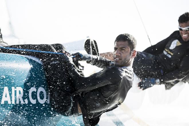 The Extreme Sailing Series 2014. Act 2. Muscat. Oman Air bowman Hashim Al Rashdi (OMA).  © Lloyd Images