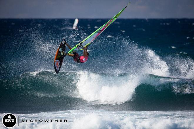 KP at the 2013 Aloha Classic.  © Si Crowther / AWT http://americanwindsurfingtour.com/