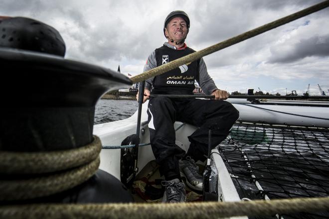 The Extreme Sailing Series 2014 Act 5, Cardiff. Oman Air skippered Rob Greenhalgh (GBR) © Mark Lloyd http://www.lloyd-images.com