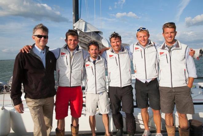 Jeff Johnstone, President of J/Boats was on the dock to welcome British Soldier  - Sevenstar Round Britain and Ireland Race 2014 © Patrick Eden/RORC