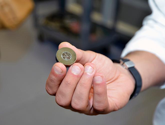 A closeup of meteorite samples from the asteroid 4-Vesta after analysis in the Northeast National Ion Microbe Facility—a state-of-the-art national facility that utilizes secondary ion mass spectrometers. © Jayne Doucette, WHOI