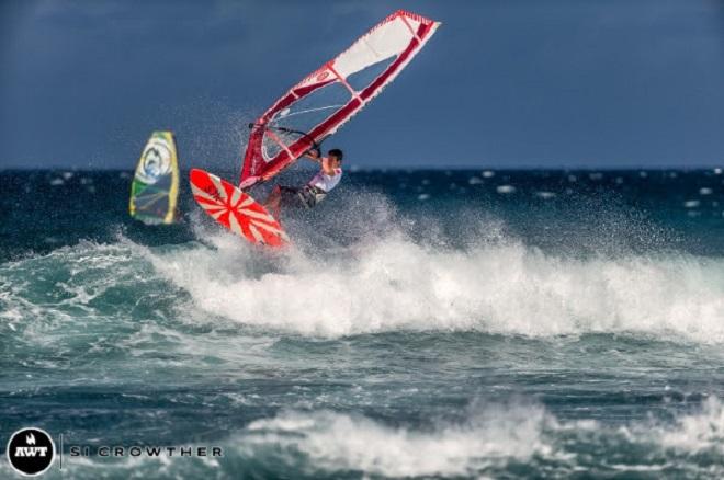 Jeff Henderson who was just beaten by HSM tester Kieran Devanney! - Amateur bracket of the AWT Severne Starboard Aloha Classic 2014 © Si Crowther / AWT http://americanwindsurfingtour.com/