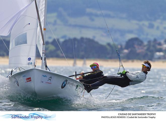 Lara Vadlau and Jolanta Ogar (AUT) - Ciudad de Santander Trophy - 2014 ISAF Worlds Test Event ©  Jesus Renedo http://www.sailingstock.com