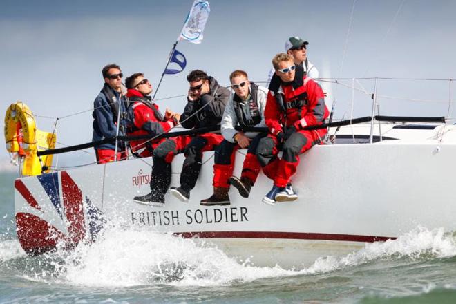 British Soldier , The Army Sailing Association's J/111 has been battling away was 30 miles from St. Kilda this afternoon. ©  Paul Wyeth / RORC