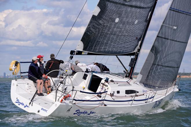 Shmokin Duncan McDonald at the helm 2014 J111 World Championship Cowes Isle of Wight England. ©  Rick Tomlinson http://www.rick-tomlinson.com