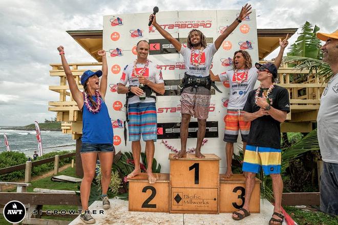 The Severne Starboard Aloha Classic AWT Pro podium  - American Windsurfing Tour Severne Starboard Aloha Classic 2014 © Si Crowther / AWT http://americanwindsurfingtour.com/