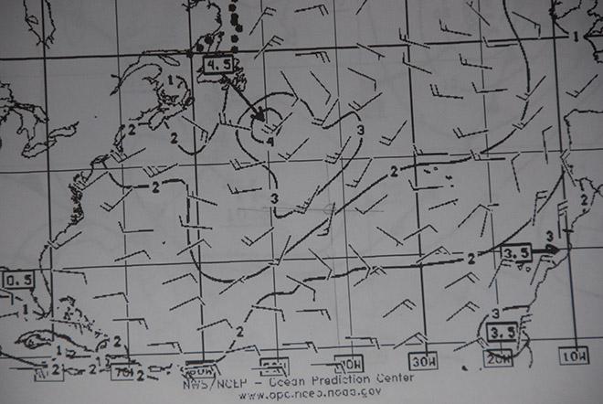 Electronic weather map showing low pressure ahead © Edward Cohen