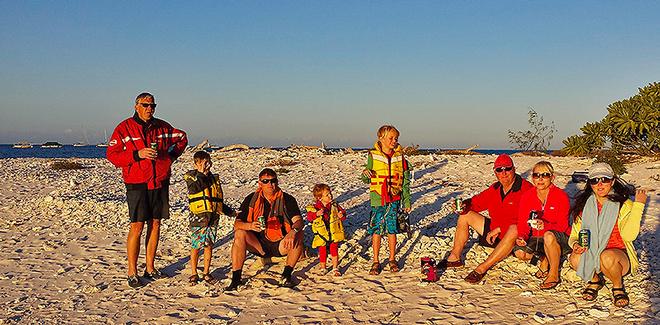 Sundowners being consumed on the beach at Lady Musgrave. © Paul Lindemann