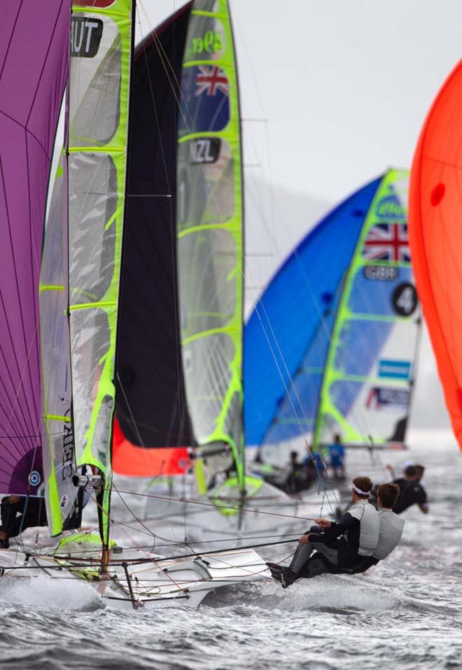 Day 3, Aquece Rio - International Sailing Regatta 2014 - 49er action © Ocean Images