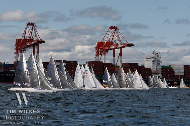 Racing areas were spread throughout Halifax harbour, including one near the city's container port. © Tim Wilkes http://www.TimWilkes.com