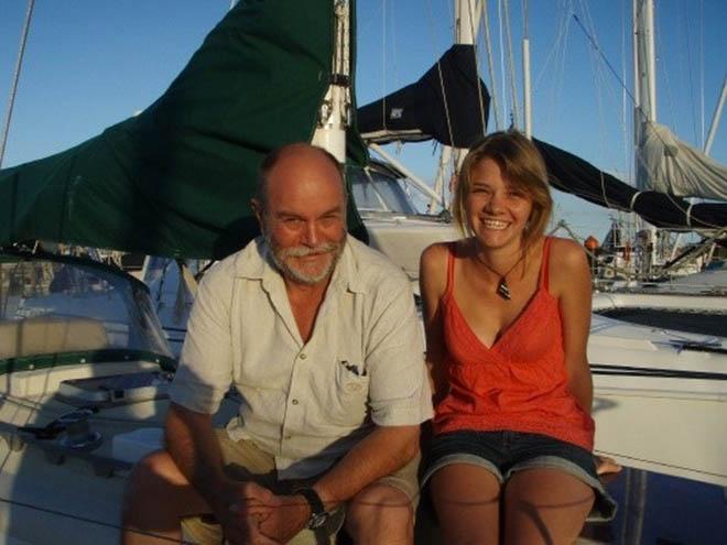 Don McIntyre in 2009 presenting a 15 year old Jessica Watson with the yacht she would ultimately sail solo around the world. &copy; Don McIntyre
