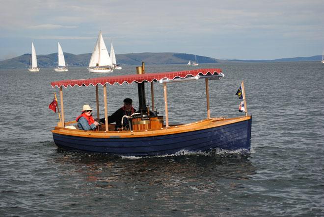 The tiny steam launch Leprena was among the many power craft in the Sail Past. © Peter Campbell