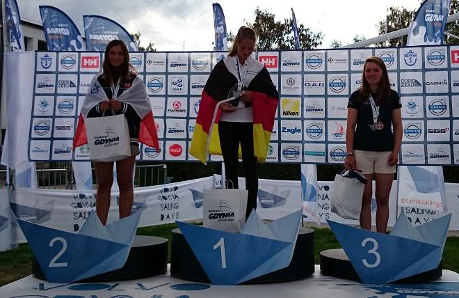 British Youth Sailing Team medallists at the EUROSAF Youth Sailing European Championships 2014.  © British Youth Sailing Team